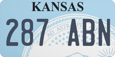 KS license plate 287ABN