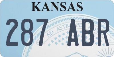 KS license plate 287ABR