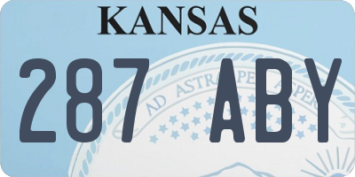 KS license plate 287ABY