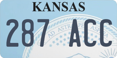 KS license plate 287ACC
