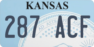 KS license plate 287ACF