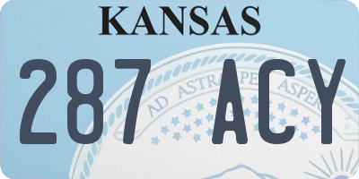 KS license plate 287ACY