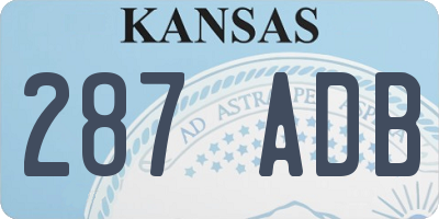 KS license plate 287ADB