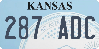 KS license plate 287ADC