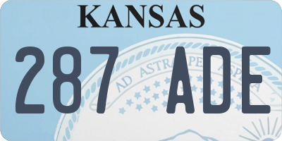 KS license plate 287ADE