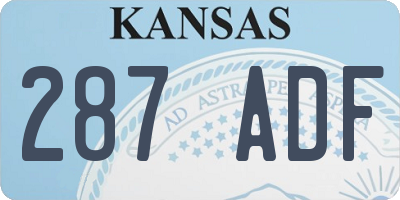 KS license plate 287ADF