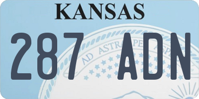 KS license plate 287ADN