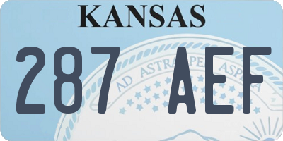 KS license plate 287AEF