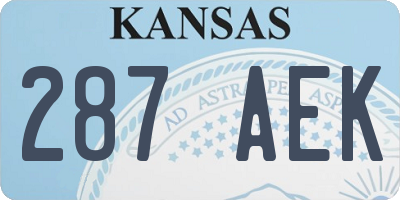 KS license plate 287AEK