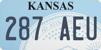 KS license plate 287AEU