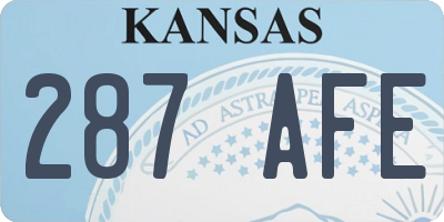 KS license plate 287AFE