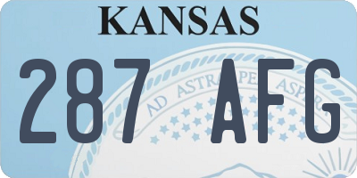 KS license plate 287AFG