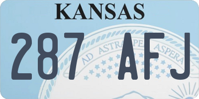 KS license plate 287AFJ