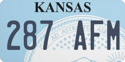 KS license plate 287AFM
