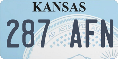 KS license plate 287AFN