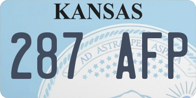 KS license plate 287AFP