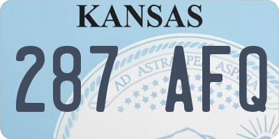 KS license plate 287AFQ