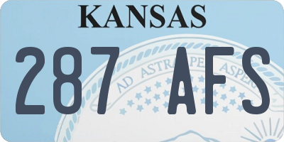 KS license plate 287AFS