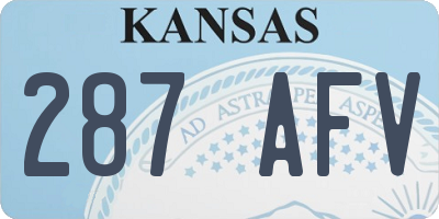 KS license plate 287AFV