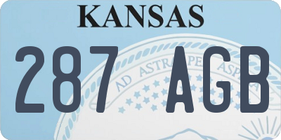 KS license plate 287AGB