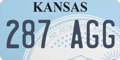 KS license plate 287AGG