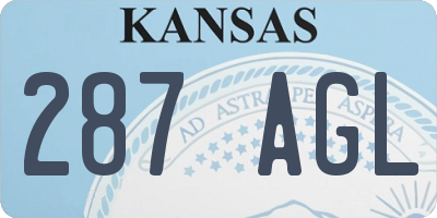 KS license plate 287AGL