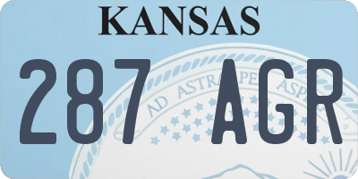 KS license plate 287AGR