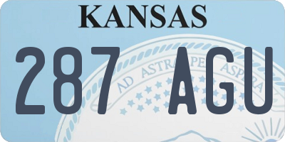 KS license plate 287AGU