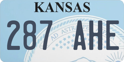 KS license plate 287AHE