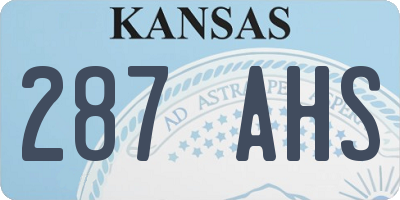 KS license plate 287AHS