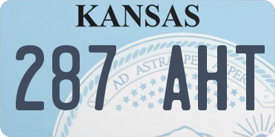 KS license plate 287AHT