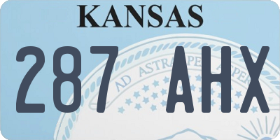 KS license plate 287AHX