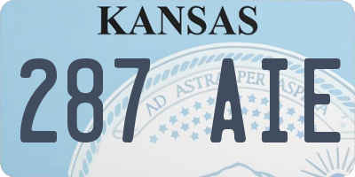 KS license plate 287AIE