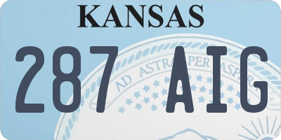 KS license plate 287AIG