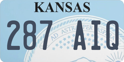 KS license plate 287AIQ