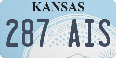KS license plate 287AIS