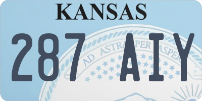 KS license plate 287AIY