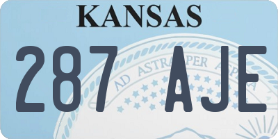 KS license plate 287AJE