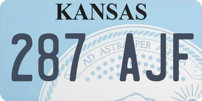 KS license plate 287AJF