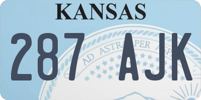 KS license plate 287AJK