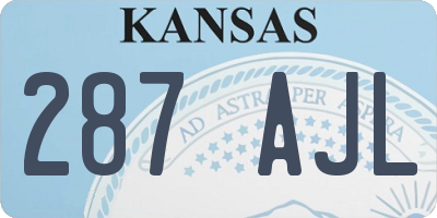 KS license plate 287AJL