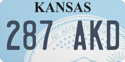 KS license plate 287AKD