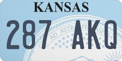 KS license plate 287AKQ