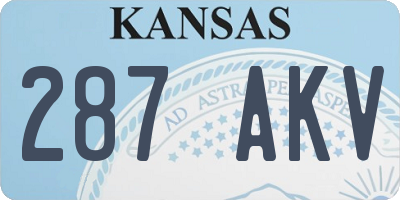 KS license plate 287AKV