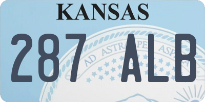 KS license plate 287ALB
