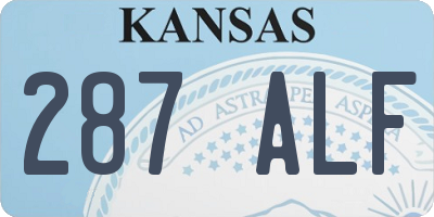 KS license plate 287ALF
