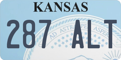 KS license plate 287ALT