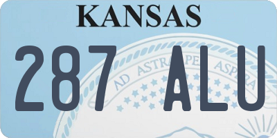 KS license plate 287ALU