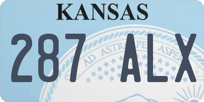 KS license plate 287ALX
