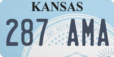 KS license plate 287AMA